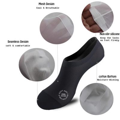 5-pairs Ultra Thin Liner Non Slip No Show Socks