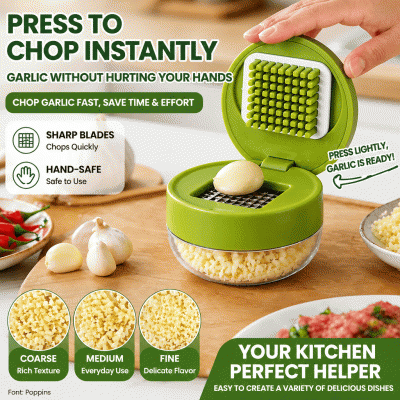 Multi-functional garlic press